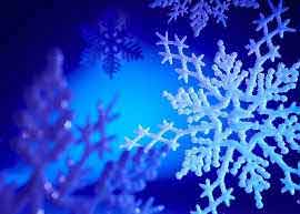 Photo of bright blue snowflake