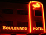 Neon lights of Boulevard Hotel