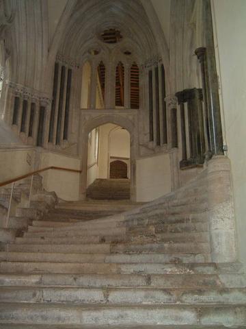 Photo of worn cascading steps of Wells Cathedral