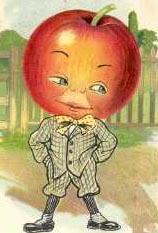 Drawing of apple head child