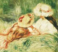 Two young ladies in grass