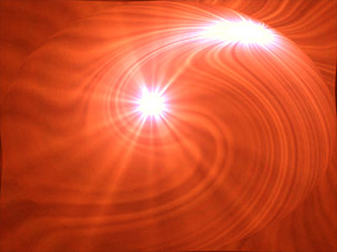 Double setting swirling suns