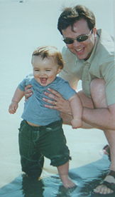 Terry and Papa at beach in Santa Barbara
